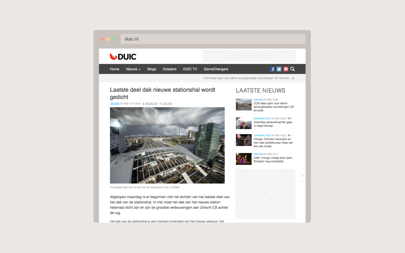 DUIC local news website homepage