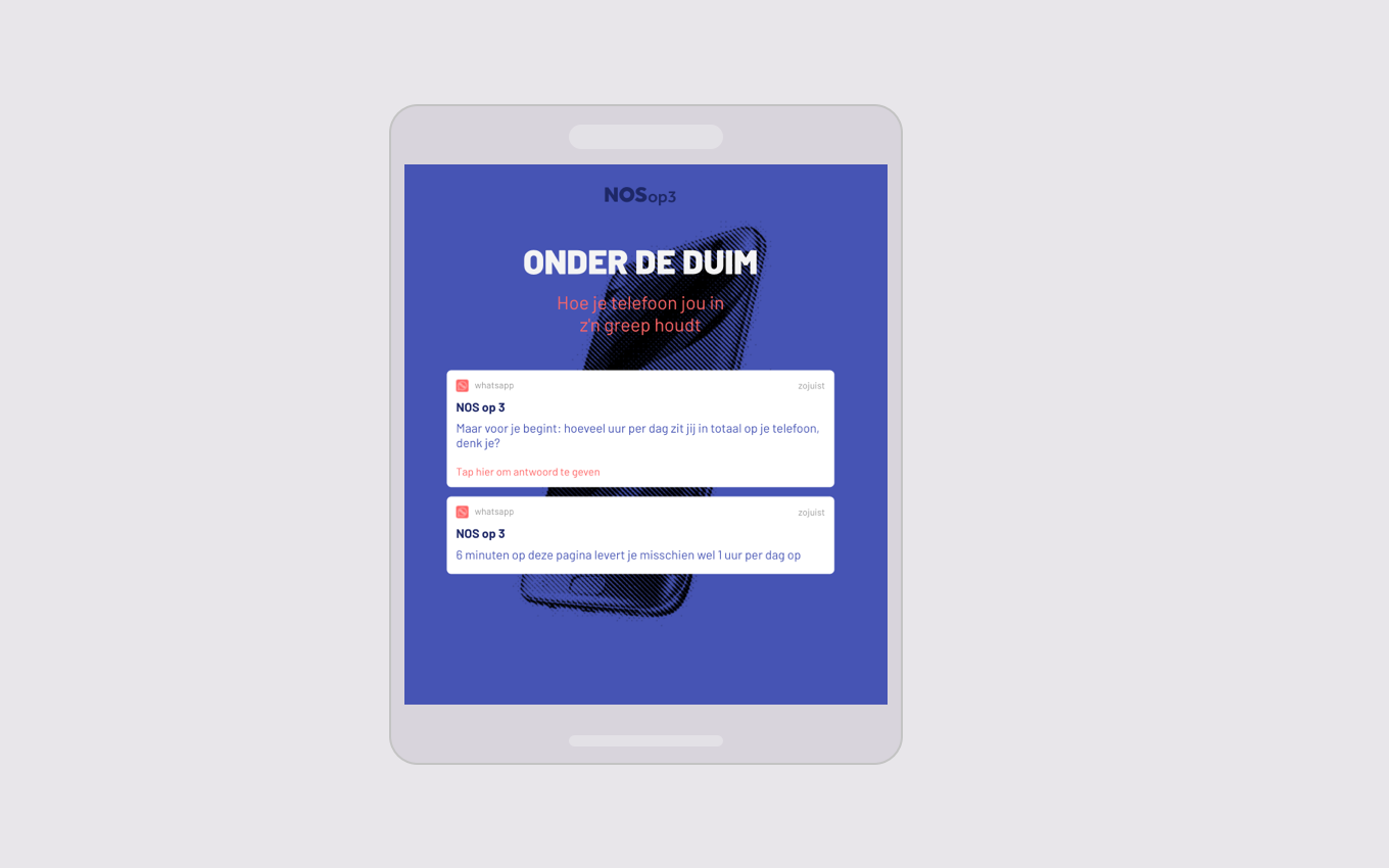 NOS interactive long-scroll article about phone addiction